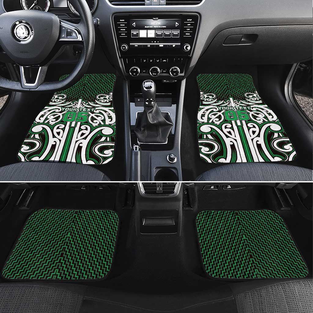 Custom Aotearoa Ngai Tahu Car Mats Maori Tribal Pattern Mix Poutama LT05 Set 4pcs Green - Polynesian Pride