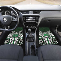 Custom Aotearoa Ngai Tahu Car Mats Maori Tribal Pattern Mix Poutama LT05 Set 2pcs - Front Green - Polynesian Pride