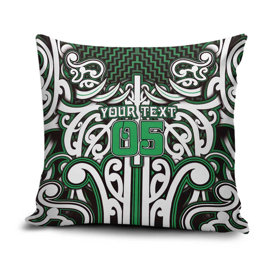 Custom Aotearoa Ngai Tahu Pillow Cover Maori Tribal Pattern Mix Poutama LT05 Green - Polynesian Pride