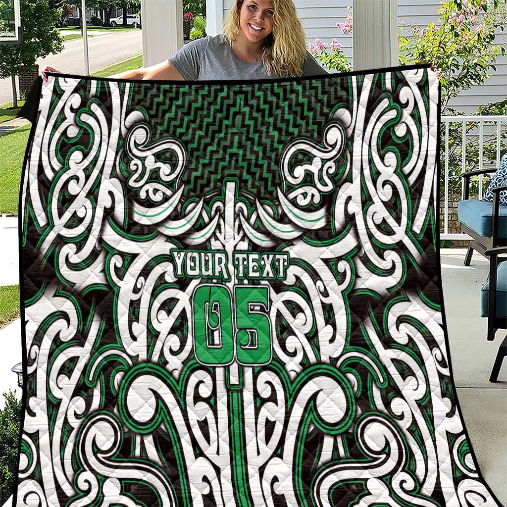 Custom Aotearoa Ngai Tahu Quilt Maori Tribal Pattern Mix Poutama LT05 Green - Polynesian Pride