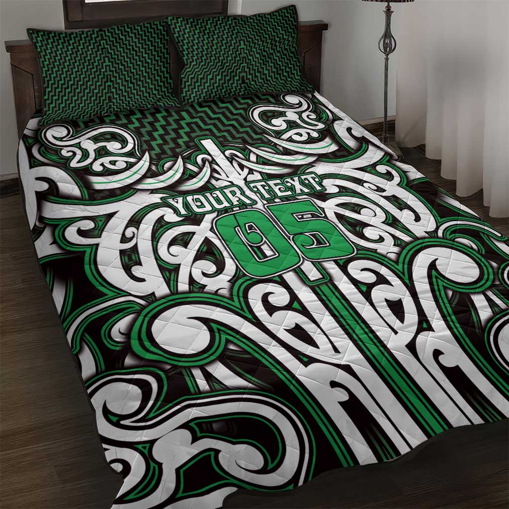 Custom Aotearoa Ngai Tahu Quilt Bed Set Maori Tribal Pattern Mix Poutama LT05 Green - Polynesian Pride