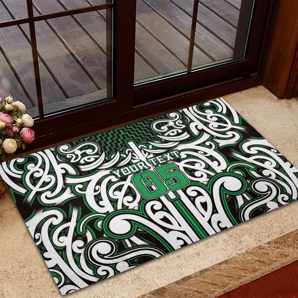 Custom Aotearoa Ngai Tahu Rubber Doormat Maori Tribal Pattern Mix Poutama LT05 - Polynesian Pride
