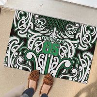 Custom Aotearoa Ngai Tahu Rubber Doormat Maori Tribal Pattern Mix Poutama LT05 - Polynesian Pride