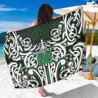 Custom Aotearoa Ngai Tahu Sarong Maori Tribal Pattern Mix Poutama LT05 One Size 44 x 66 inches Green - Polynesian Pride