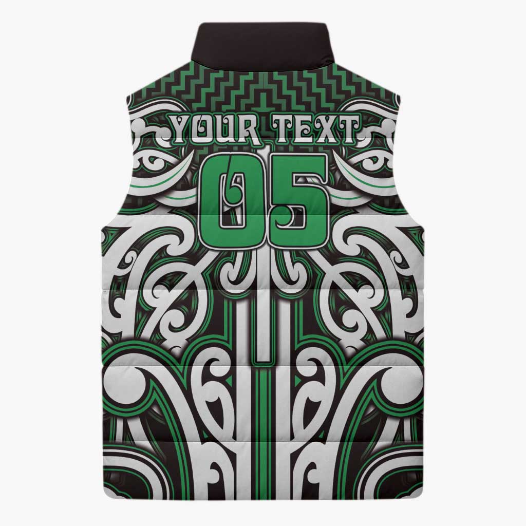 Custom Aotearoa Ngai Tahu Sleeveless Puffer Jacket Maori Tribal Pattern Mix Poutama LT05 - Polynesian Pride