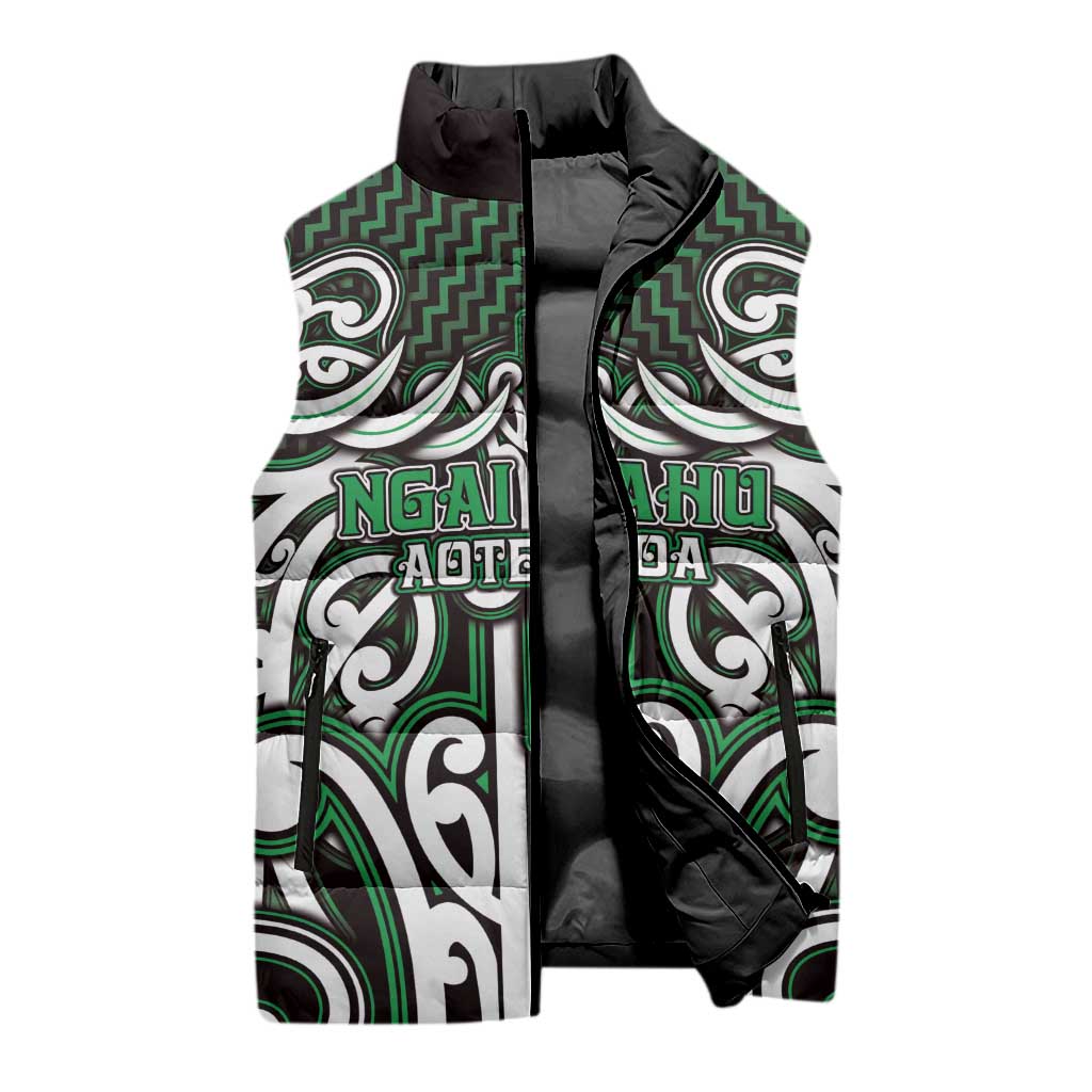 Custom Aotearoa Ngai Tahu Sleeveless Puffer Jacket Maori Tribal Pattern Mix Poutama LT05 - Polynesian Pride