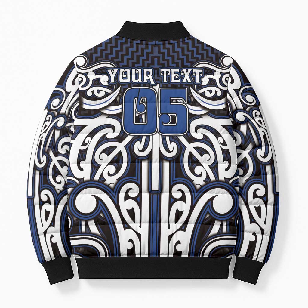 Custom Aotearoa Ngati Tuwharetoa Bomber Puffer Jacket Maori Tribal Pattern Mix Poutama LT05 - Polynesian Pride