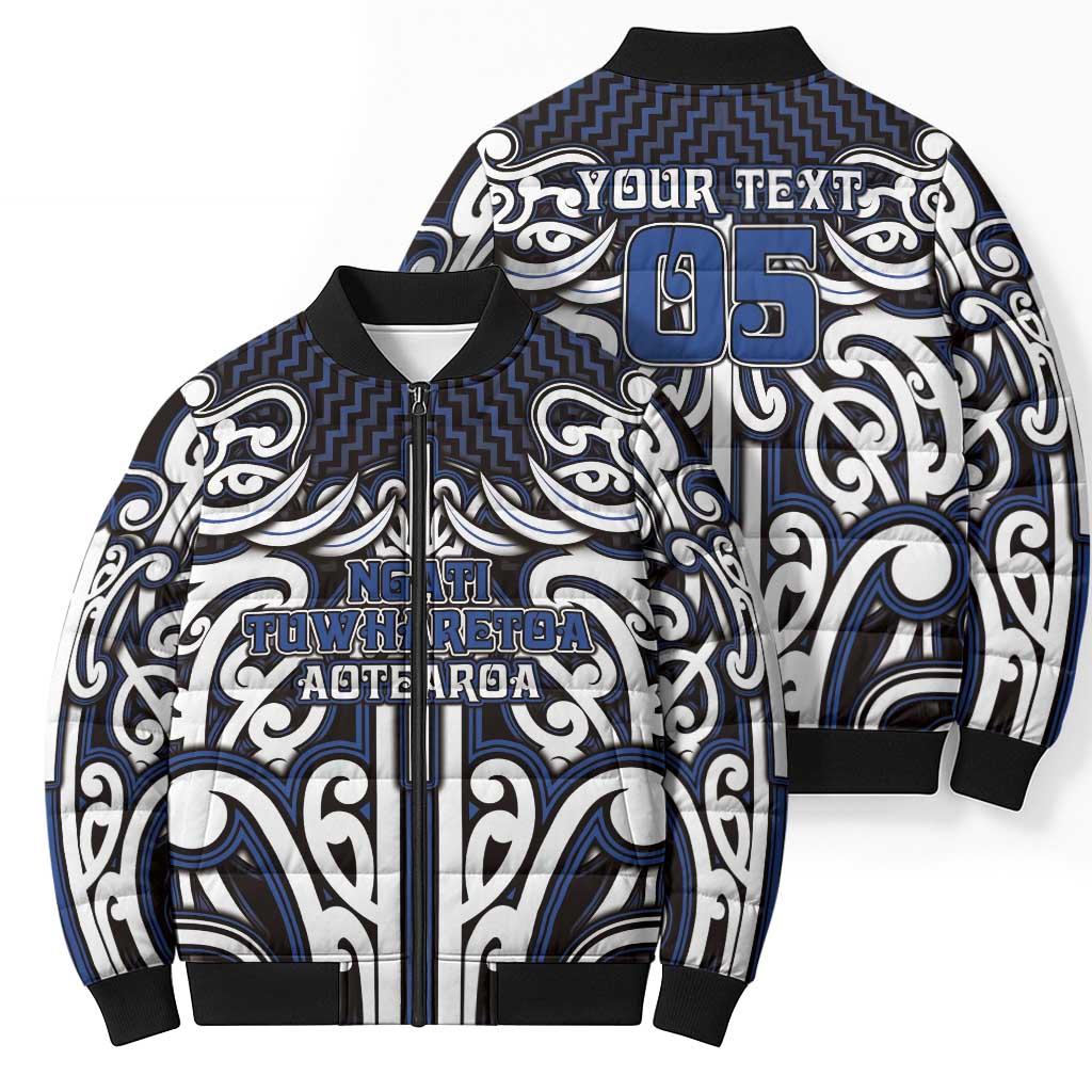 Custom Aotearoa Ngati Tuwharetoa Bomber Puffer Jacket Maori Tribal Pattern Mix Poutama LT05 - Polynesian Pride