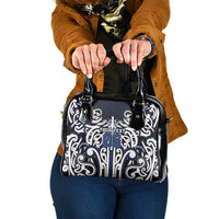 Custom Aotearoa Ngati Tuwharetoa Shoulder Handbag Maori Tribal Pattern Mix Poutama LT05 One Size Navy - Polynesian Pride