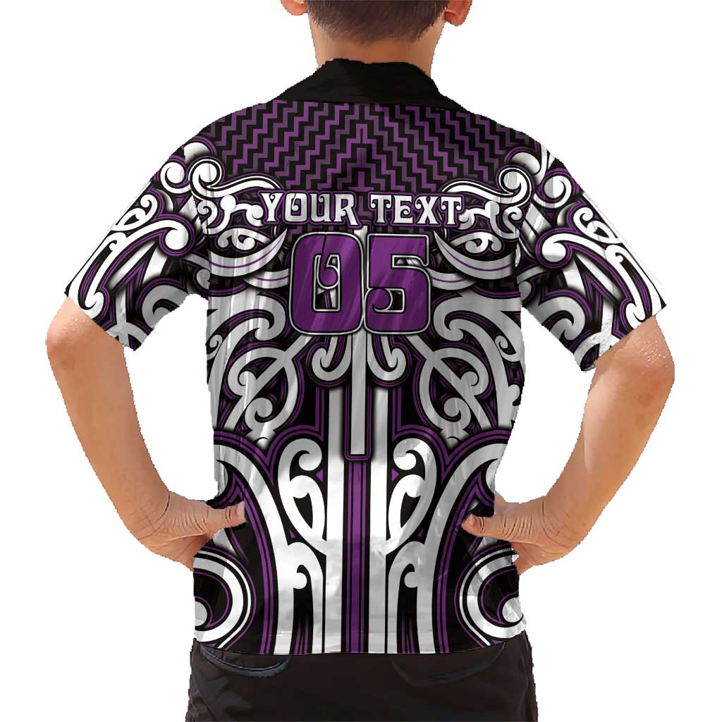 Custom Aotearoa Rangitane Kid Hawaiian Shirt Maori Tribal Pattern Mix Poutama LT05 - Polynesian Pride