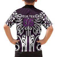 Custom Aotearoa Rangitane Kid Hawaiian Shirt Maori Tribal Pattern Mix Poutama LT05 - Polynesian Pride