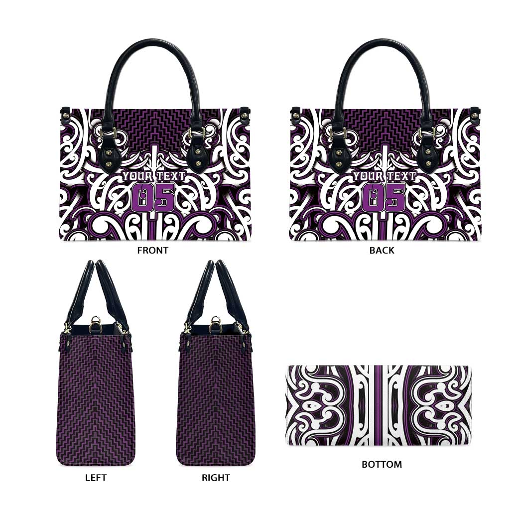 Custom Aotearoa Rangitane Leather Bag Maori Tribal Pattern Mix Poutama LT05 - Polynesian Pride