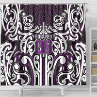 Custom Aotearoa Rangitane Shower Curtain Maori Tribal Pattern Mix Poutama LT05 - Polynesian Pride