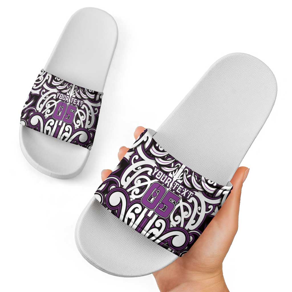 Custom Aotearoa Rangitane Slide Sandals Maori Tribal Pattern Mix Poutama LT05 - Polynesian Pride