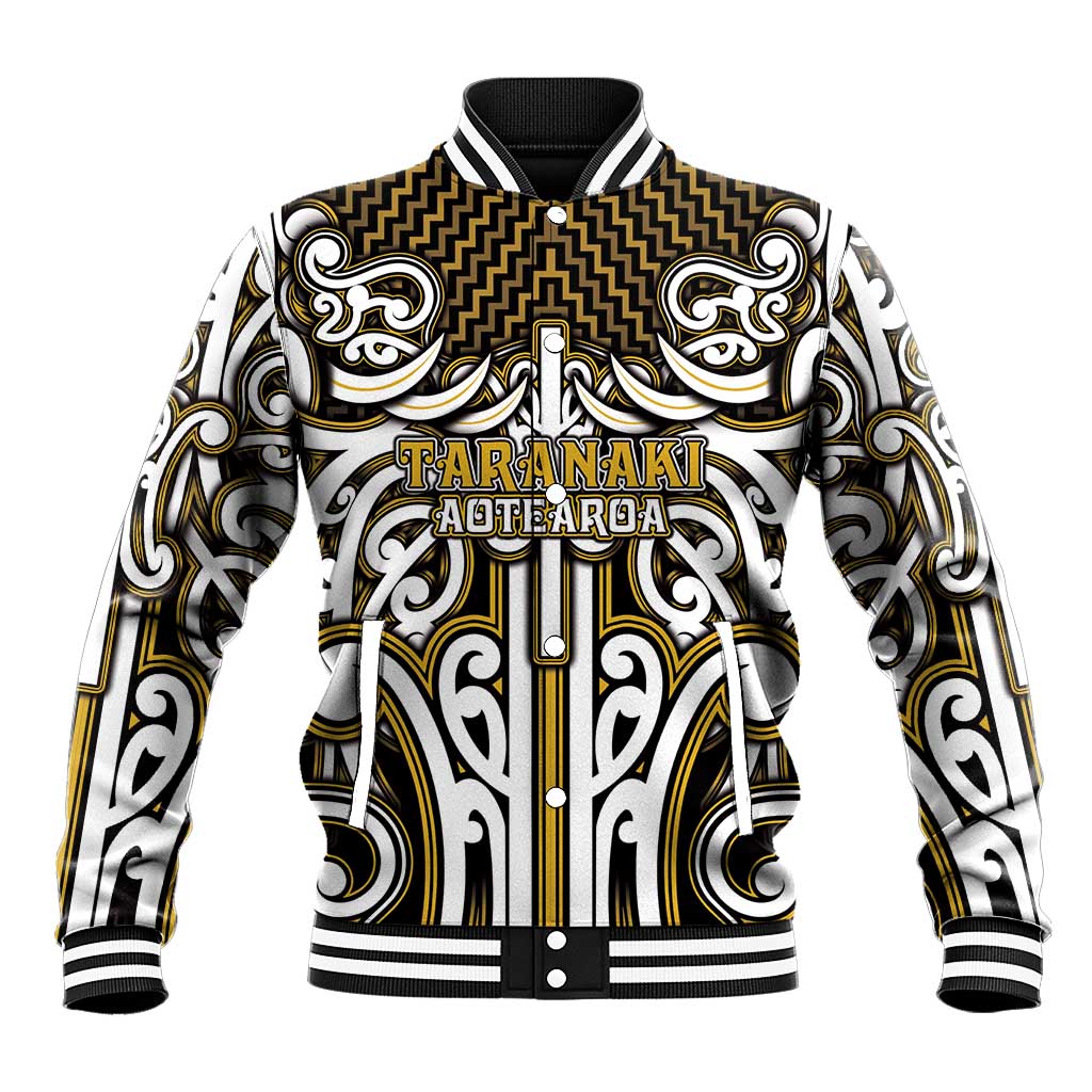Custom Aotearoa Taranaki Baseball Jacket Maori Tribal Pattern Mix Poutama LT05 Unisex Yellow - Polynesian Pride