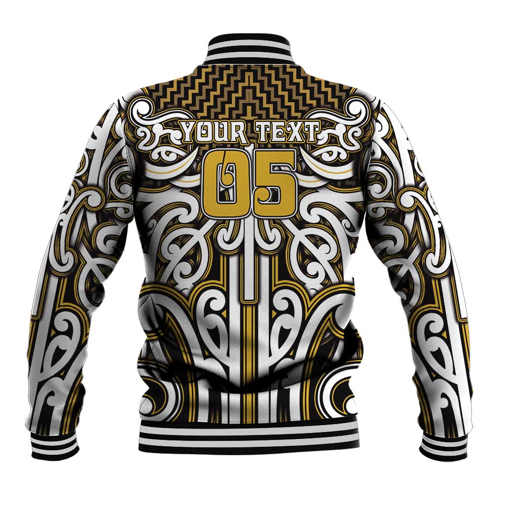 Custom Aotearoa Taranaki Baseball Jacket Maori Tribal Pattern Mix Poutama LT05 - Polynesian Pride