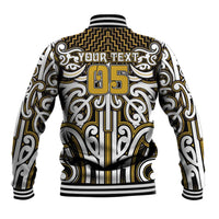 Custom Aotearoa Taranaki Baseball Jacket Maori Tribal Pattern Mix Poutama LT05 - Polynesian Pride