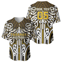 Custom Aotearoa Taranaki Baseball Jersey Maori Tribal Pattern Mix Poutama LT05 - Polynesian Pride