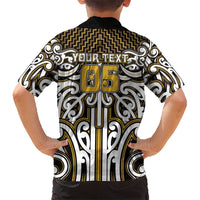 Custom Aotearoa Taranaki Kid Hawaiian Shirt Maori Tribal Pattern Mix Poutama LT05 - Polynesian Pride