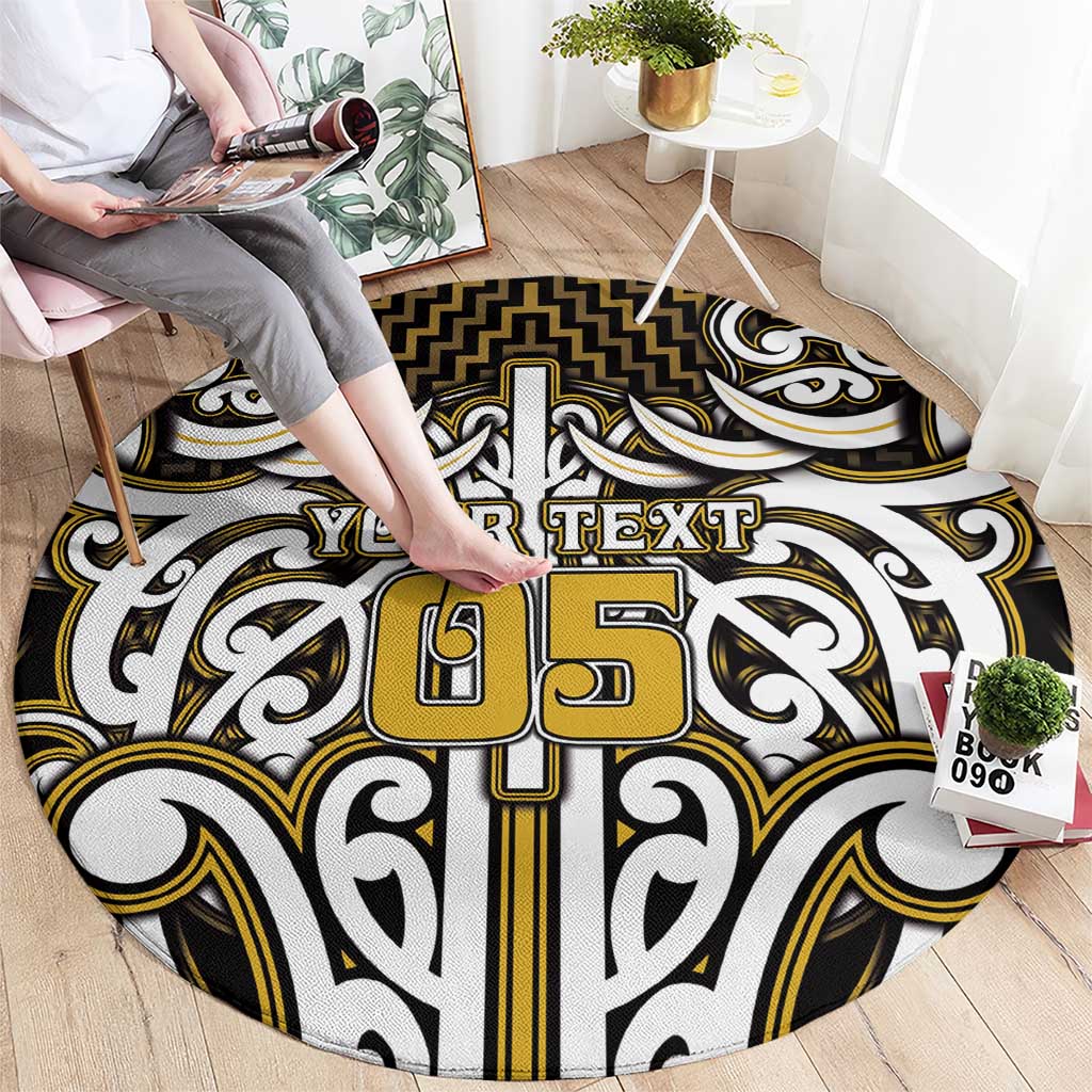 Custom Aotearoa Taranaki Round Carpet Maori Tribal Pattern Mix Poutama LT05 - Polynesian Pride
