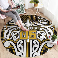 Custom Aotearoa Taranaki Round Carpet Maori Tribal Pattern Mix Poutama LT05 - Polynesian Pride