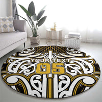 Custom Aotearoa Taranaki Round Carpet Maori Tribal Pattern Mix Poutama LT05 - Polynesian Pride
