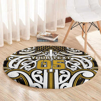 Custom Aotearoa Taranaki Round Carpet Maori Tribal Pattern Mix Poutama LT05 - Polynesian Pride