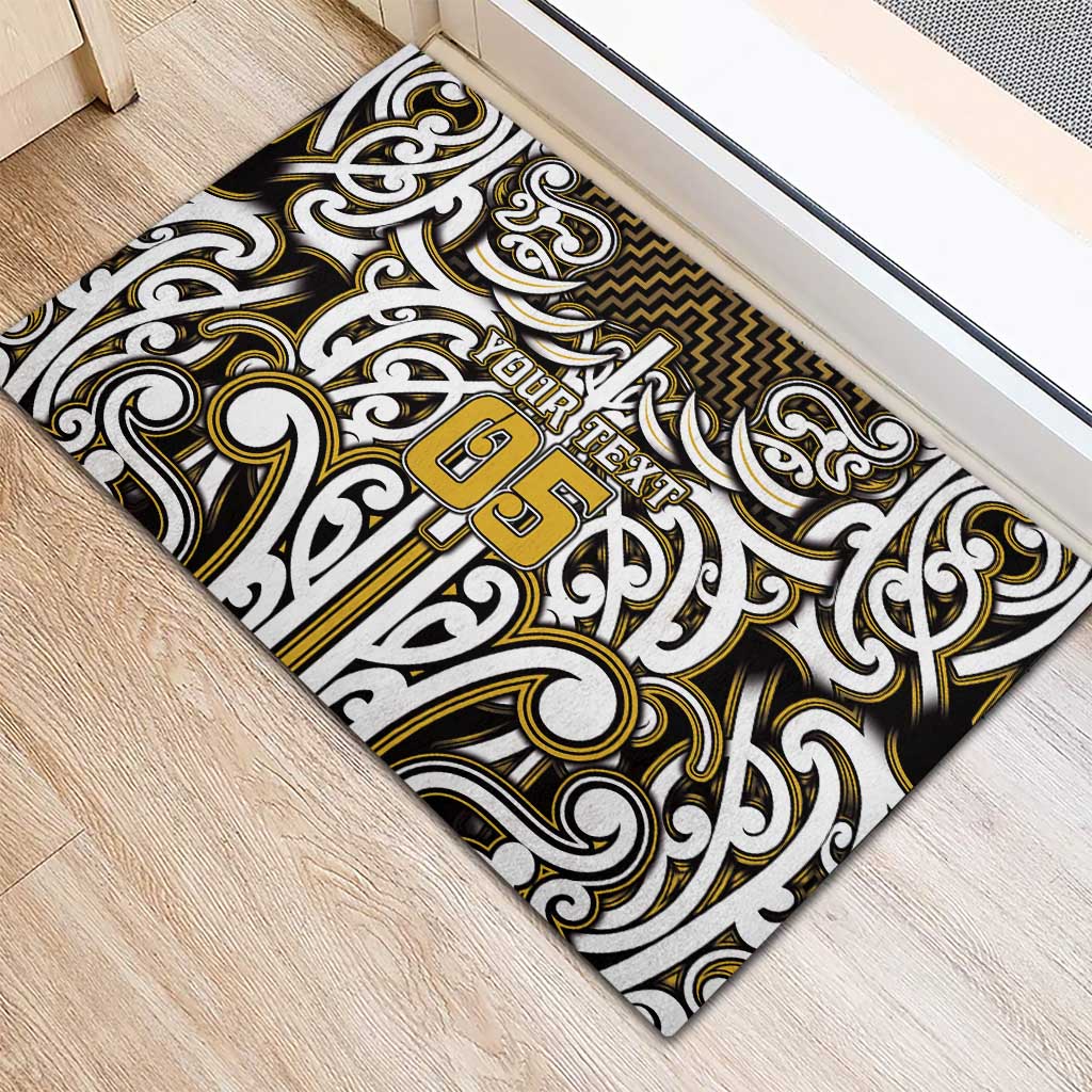 Custom Aotearoa Taranaki Rubber Doormat Maori Tribal Pattern Mix Poutama LT05 - Polynesian Pride
