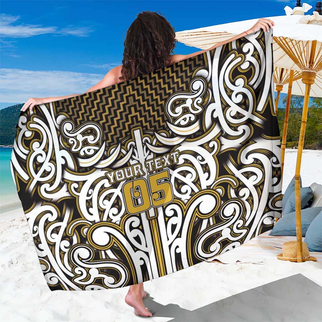 Custom Aotearoa Taranaki Sarong Maori Tribal Pattern Mix Poutama LT05 One Size 44 x 66 inches Yellow - Polynesian Pride