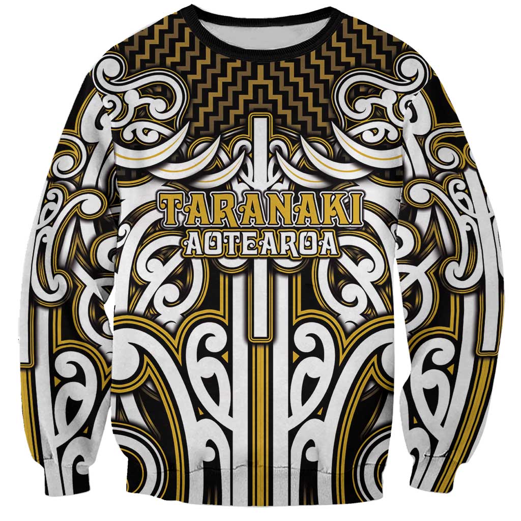 Custom Aotearoa Taranaki Sweatshirt Maori Tribal Pattern Mix Poutama LT05 Unisex Yellow - Polynesian Pride