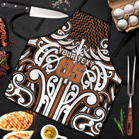 Custom Aotearoa Waikato Apron Maori Tribal Pattern Mix Poutama LT05 Orange - Polynesian Pride