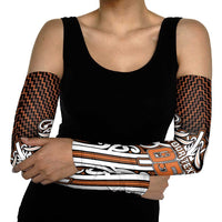 Custom Aotearoa Waikato Arm Sleeves Maori Tribal Pattern Mix Poutama LT05 - Polynesian Pride