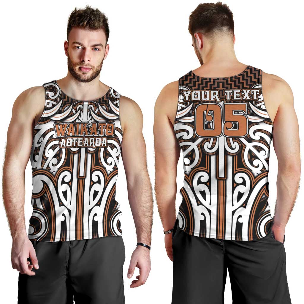 Custom Aotearoa Waikato Men Tank Top Maori Tribal Pattern Mix Poutama LT05 - Polynesian Pride