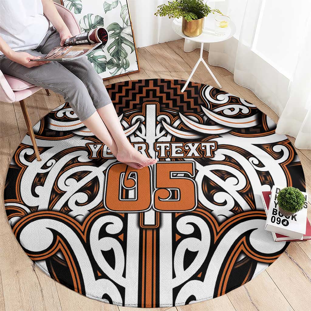 Custom Aotearoa Waikato Round Carpet Maori Tribal Pattern Mix Poutama LT05 - Polynesian Pride