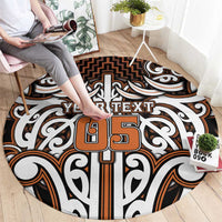 Custom Aotearoa Waikato Round Carpet Maori Tribal Pattern Mix Poutama LT05 - Polynesian Pride