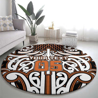 Custom Aotearoa Waikato Round Carpet Maori Tribal Pattern Mix Poutama LT05 - Polynesian Pride