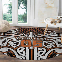 Custom Aotearoa Waikato Round Carpet Maori Tribal Pattern Mix Poutama LT05 - Polynesian Pride