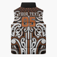 Custom Aotearoa Waikato Sleeveless Puffer Jacket Maori Tribal Pattern Mix Poutama LT05 - Polynesian Pride