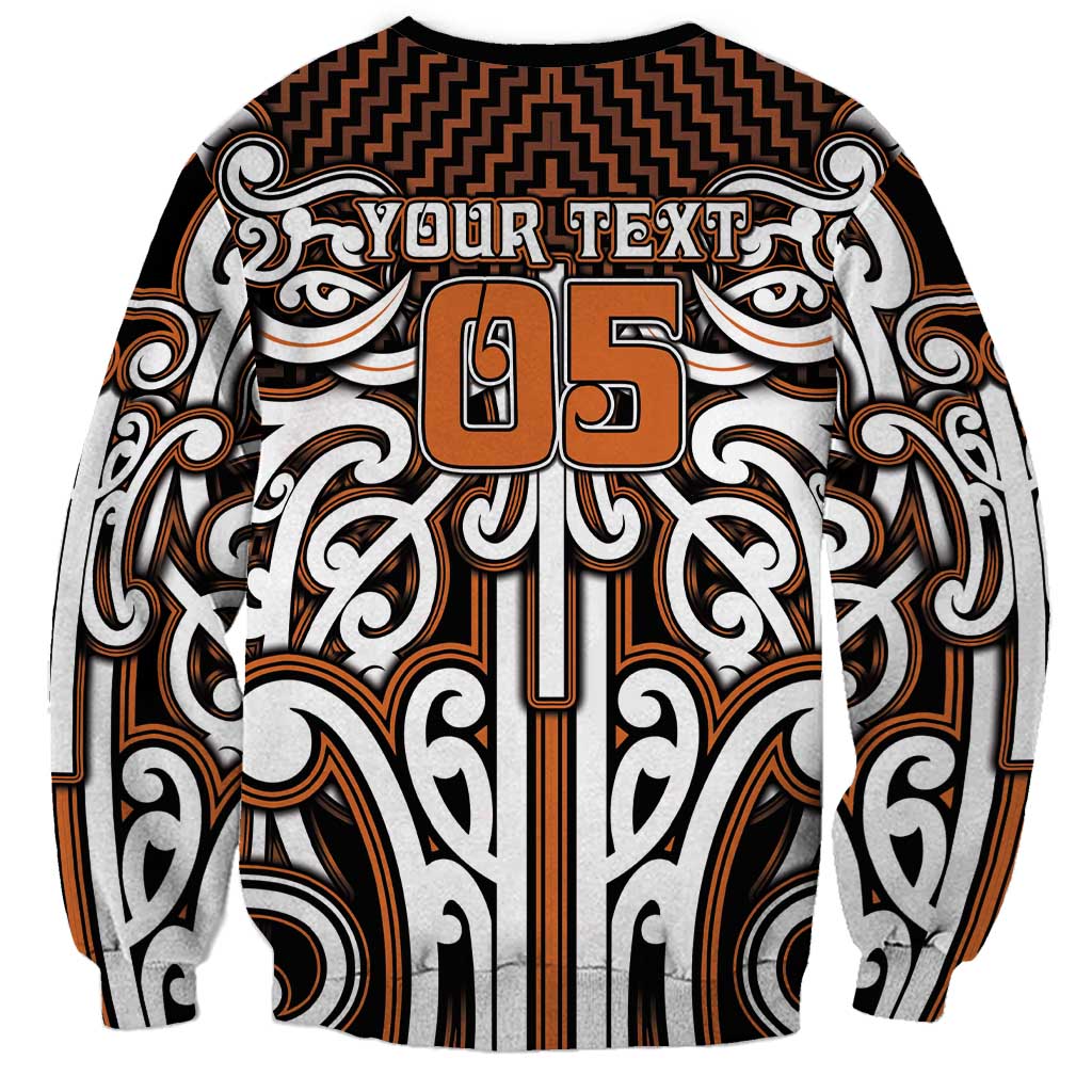 Custom Aotearoa Waikato Sweatshirt Maori Tribal Pattern Mix Poutama LT05 - Polynesian Pride