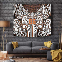 Custom Aotearoa Waikato Tapestry Maori Tribal Pattern Mix Poutama LT05 Orange - Polynesian Pride
