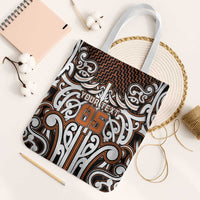 Custom Aotearoa Waikato Tote Bag Maori Tribal Pattern Mix Poutama LT05 White Strap One Size Orange - Polynesian Pride