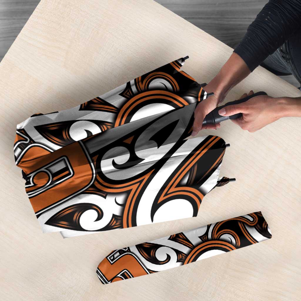 Custom Aotearoa Waikato Umbrella Maori Tribal Pattern Mix Poutama LT05 - Polynesian Pride