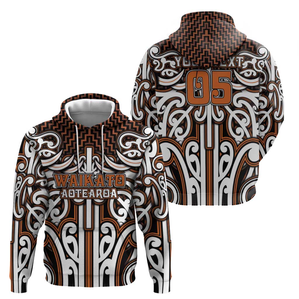 Custom Aotearoa Waikato Zip Hoodie Maori Tribal Pattern Mix Poutama LT05 - Polynesian Pride