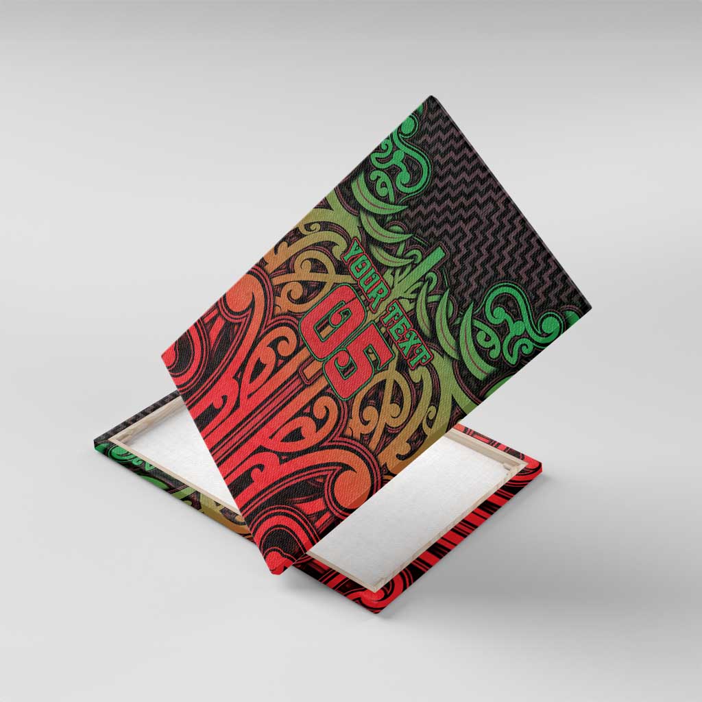 Custom Aotearoa Tuhoe Canvas Wall Art Maori Tribal Pattern Mix Poutama LT05 With Frame Black - Polynesian Pride