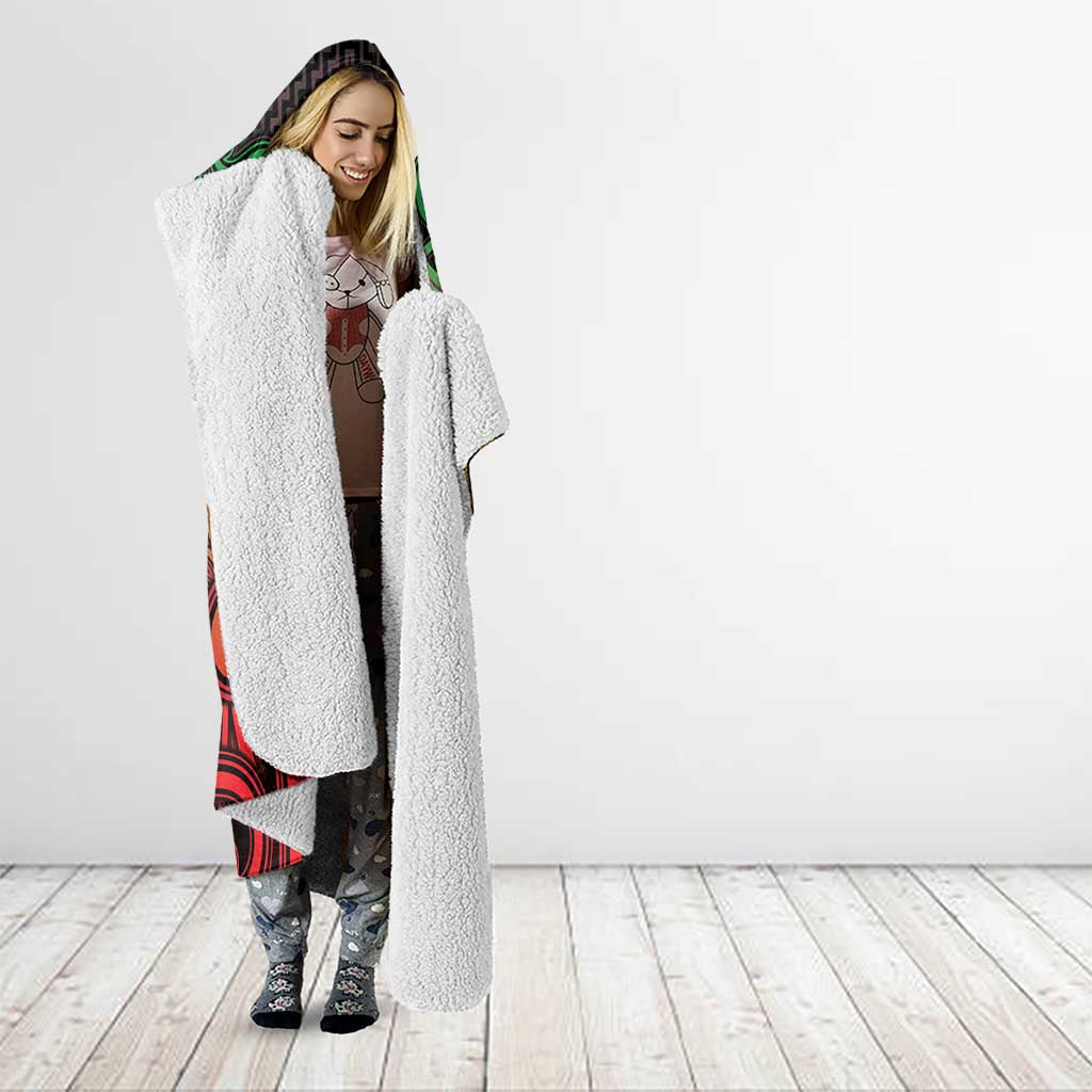 Custom Aotearoa Tuhoe Hooded Blanket Maori Tribal Pattern Mix Poutama LT05 - Polynesian Pride