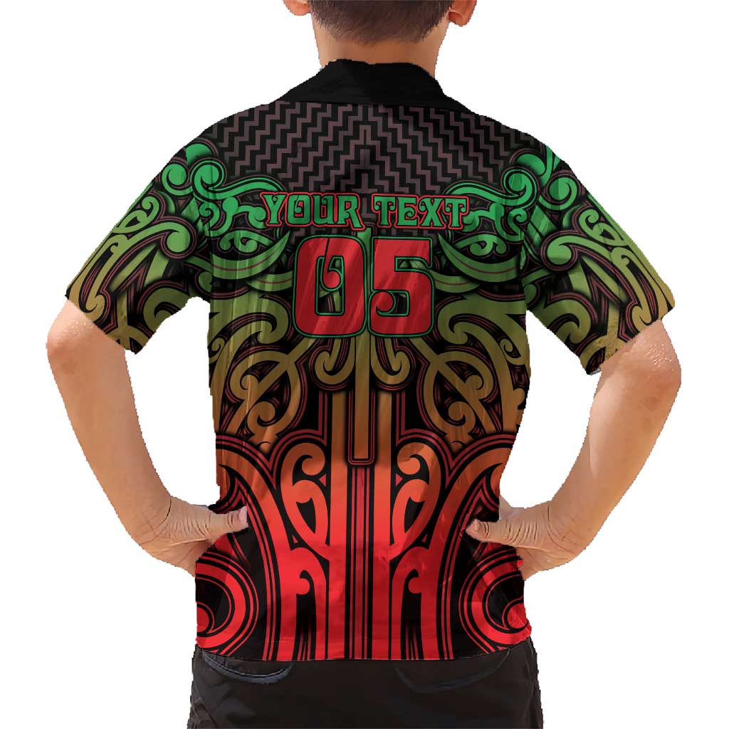 Custom Aotearoa Tuhoe Kid Hawaiian Shirt Maori Tribal Pattern Mix Poutama LT05 - Polynesian Pride