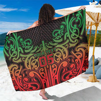 Custom Aotearoa Tuhoe Sarong Maori Tribal Pattern Mix Poutama LT05 One Size 44 x 66 inches Black - Polynesian Pride