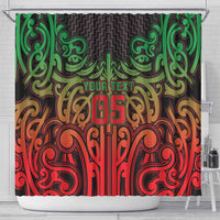 Custom Aotearoa Tuhoe Shower Curtain Maori Tribal Pattern Mix Poutama LT05 - Polynesian Pride