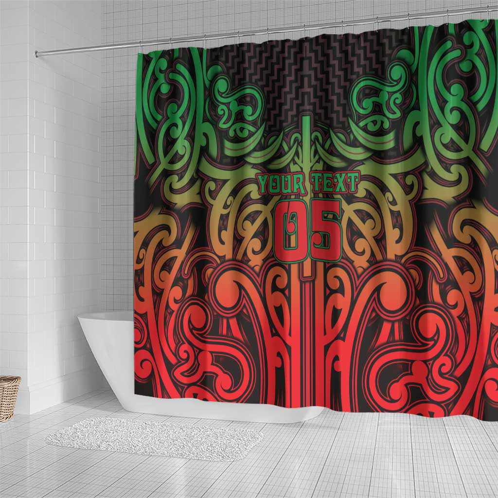 Custom Aotearoa Tuhoe Shower Curtain Maori Tribal Pattern Mix Poutama LT05 - Polynesian Pride