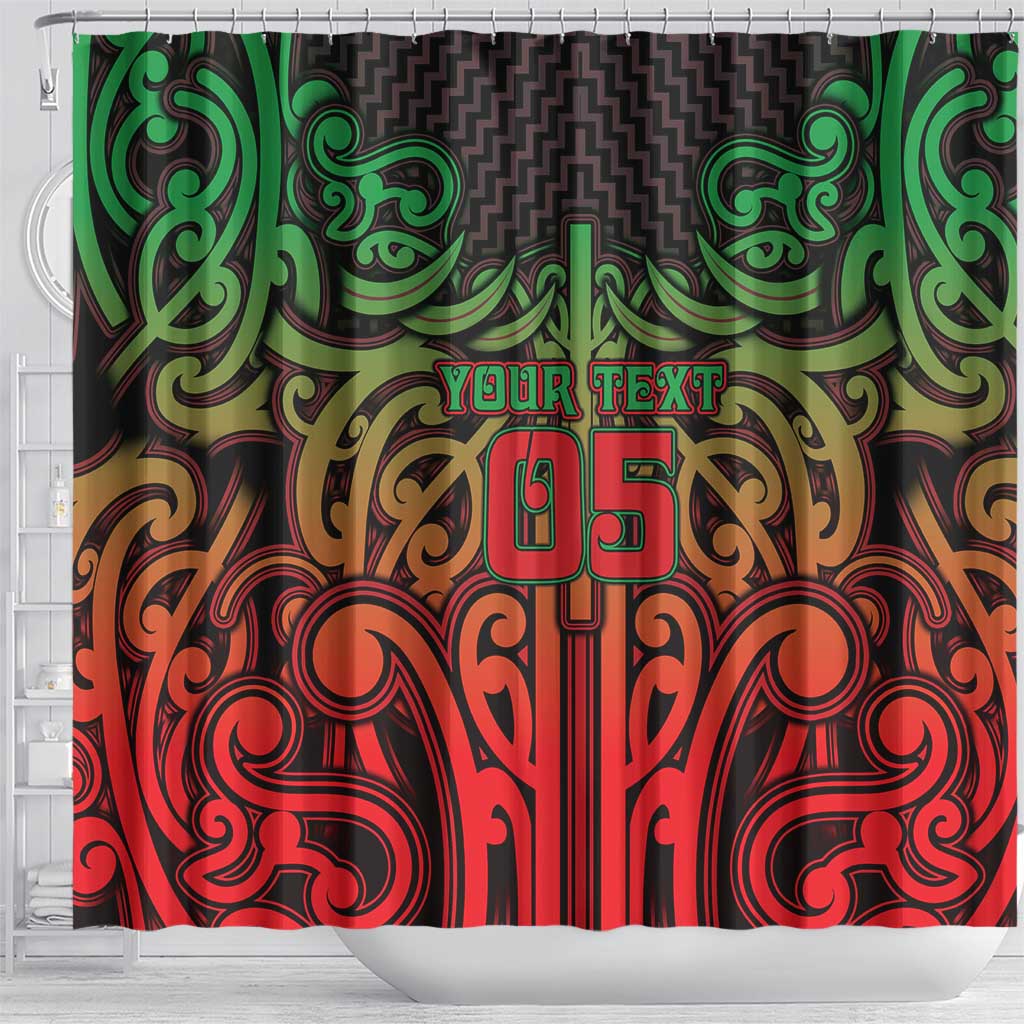 Custom Aotearoa Tuhoe Shower Curtain Maori Tribal Pattern Mix Poutama LT05 - Polynesian Pride